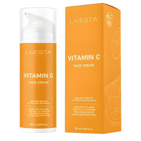 Крем для обличчя зі стабільним вітаміном C LIVESTA, 50 мл