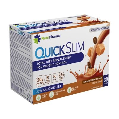 Коктейль Quick Slim "Карамельный лат", 30 саше по 23 г