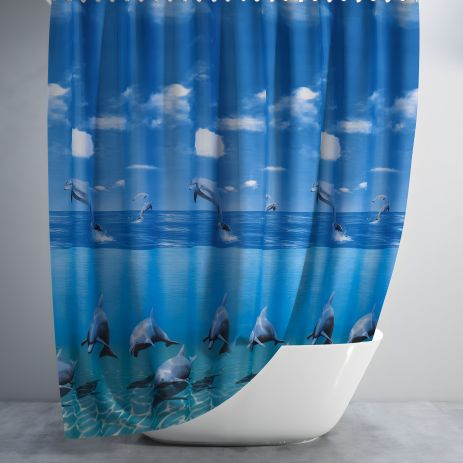 Ванна штора велика 240x200 см Dolphin Family Tropik Ванна штора велика 240x200 см Dolphin Family Tropik