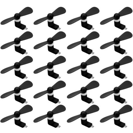 Мобильный вентилятор MicroUSB черный, от телефона, повербанка, ноутбука, комплект 50шт Мобильный вентилятор MicroUSB черный, от телефона, повербанка, ноутбука, комплект 50шт