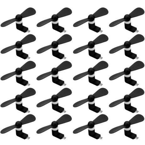 Мобильный вентилятор MicroUSB черный, от телефона, повербанка, ноутбука, комплект 100шт Мобильный вентилятор MicroUSB черный, от телефона, повербанка, ноутбука, комплект 100шт