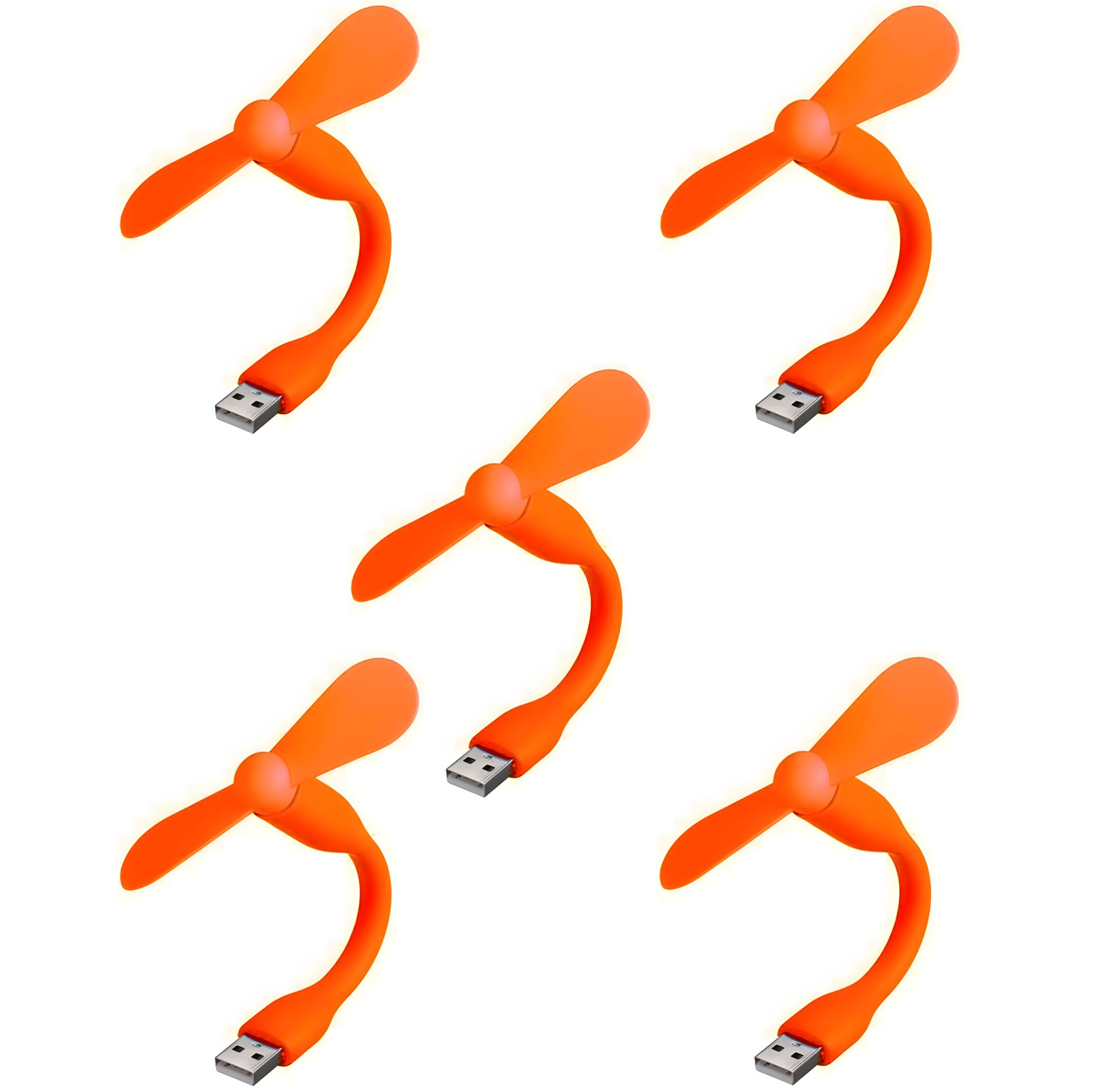 Помаранчевий мобільний вентилятор USB для повербанка, ноутбука, комплект 5шт Помаранчевий мобільний вентилятор USB для повербанка, ноутбука, комплект 5шт