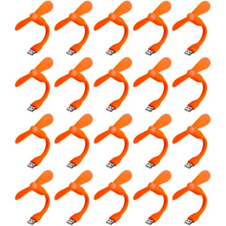 USB вентилятор помаранчевий, від повербанка, ноутбука, комплект 50шт