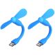 Мобільний вентилятор USB синій, від повербанка, ноутбука, комплект 2шт