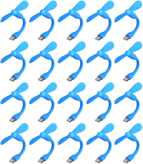 Мобільний вентилятор USB, синій, від повербанка, ноутбука, комплект 50шт