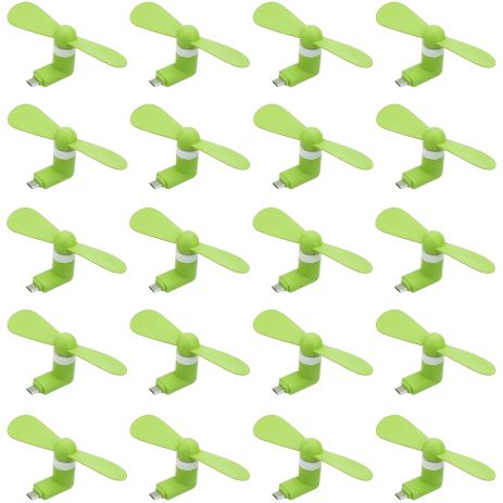 Мобільний вентилятор MicroUSB зелений, для телефону, повербанка, ноутбука, комплект 50шт Мобільний вентилятор MicroUSB зелений, для телефону, повербанка, ноутбука, комплект 50шт