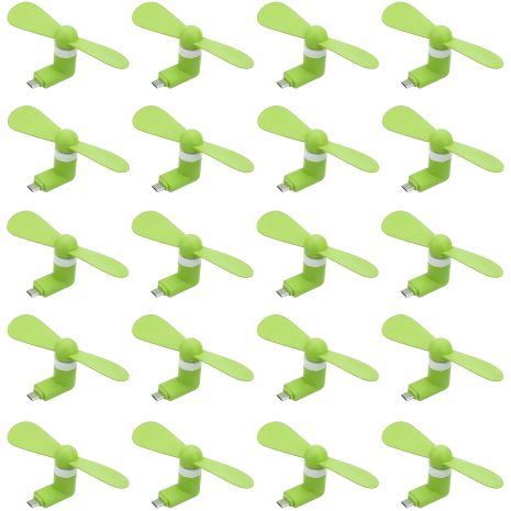 Зеленый мобильный вентилятор MicroUSB, для телефона, повербанка, ноутбука, набор 50 шт