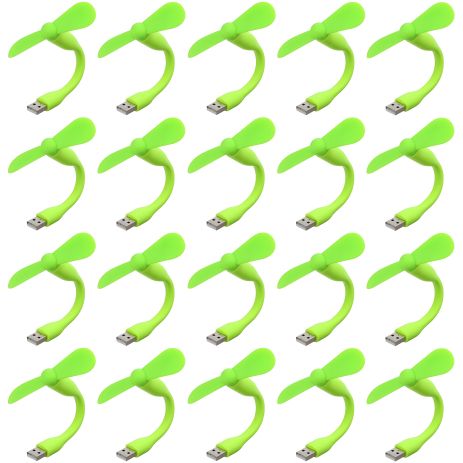 Мобільний вентилятор USB зелений, від повербанка, ноутбука, комплект 20шт Мобільний вентилятор USB зелений, від повербанка, ноутбука, комплект 20шт
