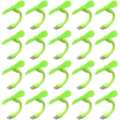 Мобільний вентилятор USB зелений, від повербанка, ноутбука, комплект 100шт