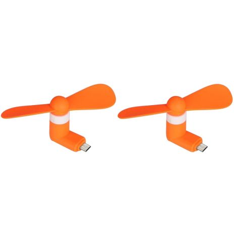 Мобільний вентилятор MicroUSB помаранчевий, від телефону, повербанка, ноутбука, 2шт Мобільний вентилятор MicroUSB помаранчевий, від телефону, повербанка, ноутбука, 2шт