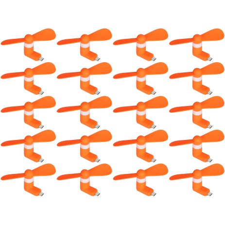 Оранжевый MicroUSB вентилятор для ноутбука и телефона, набор 20 единиц Оранжевый MicroUSB вентилятор для ноутбука и телефона, набор 20 единиц