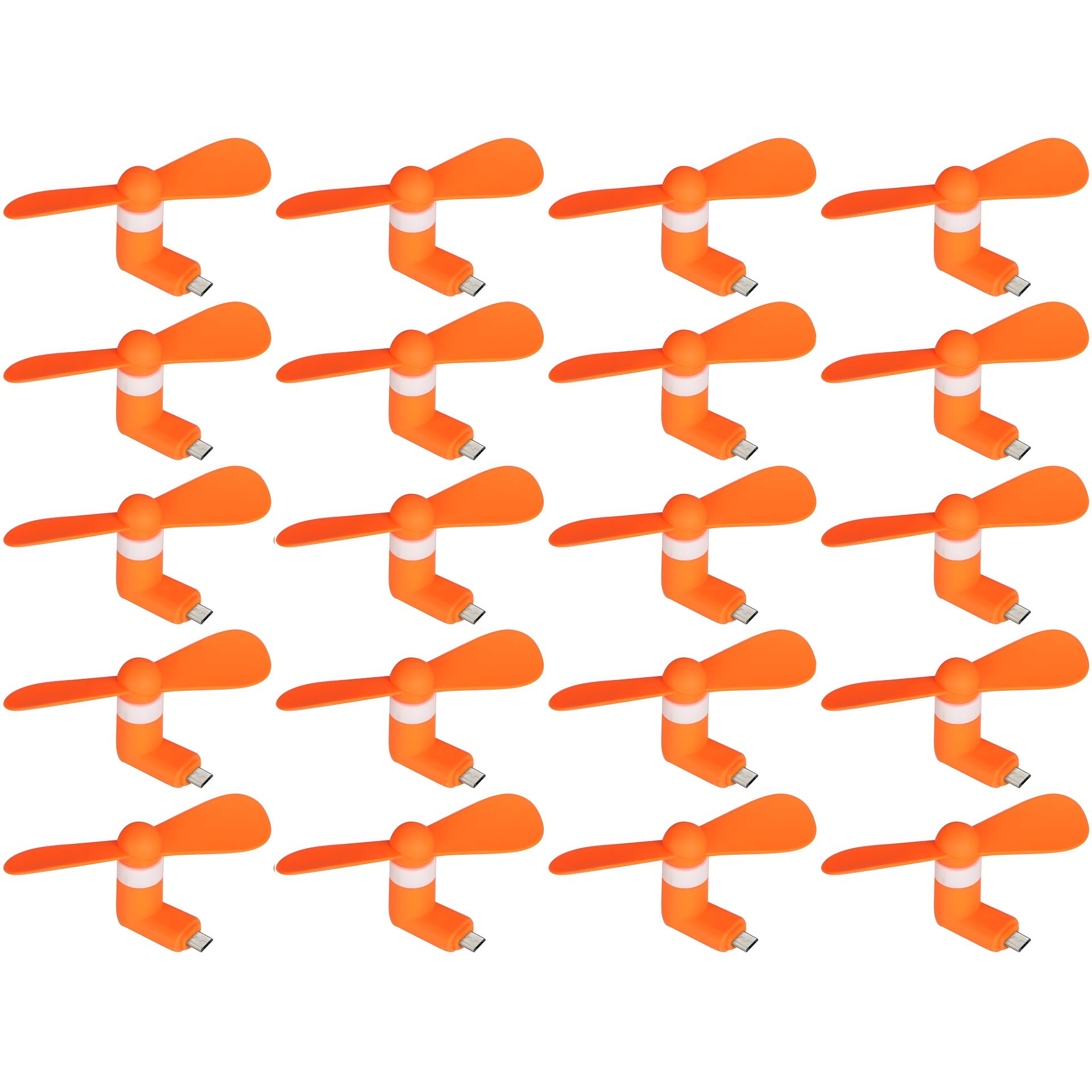 Оранжевый MicroUSB вентилятор для ноутбука и телефона, набор 20 единиц Оранжевый MicroUSB вентилятор для ноутбука и телефона, набор 20 единиц