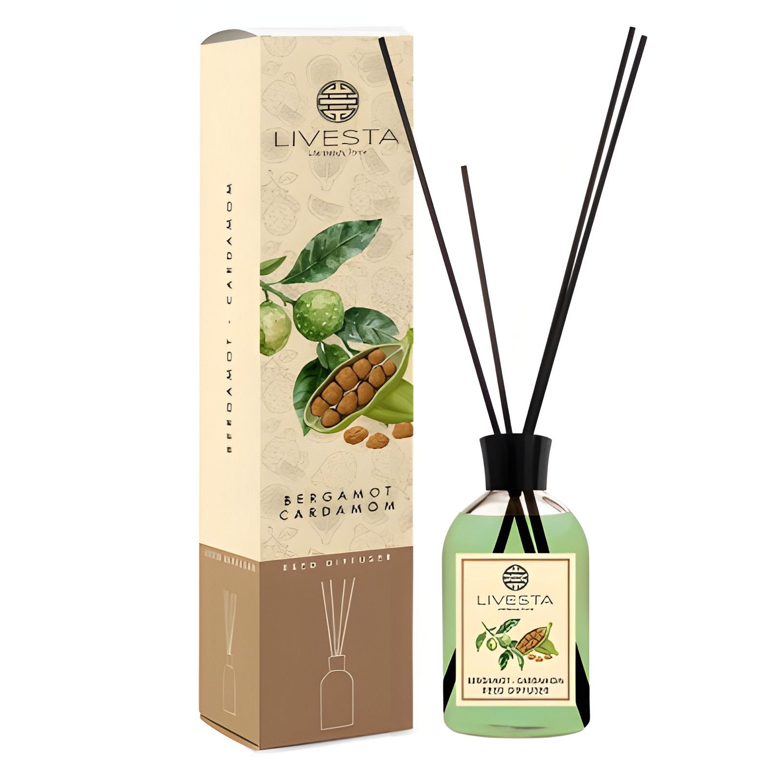 Аромадифузор "Бергамот і кардамон" LIVESTA, 115 мл Аромадифузор "Бергамот і кардамон" LIVESTA, 115 мл