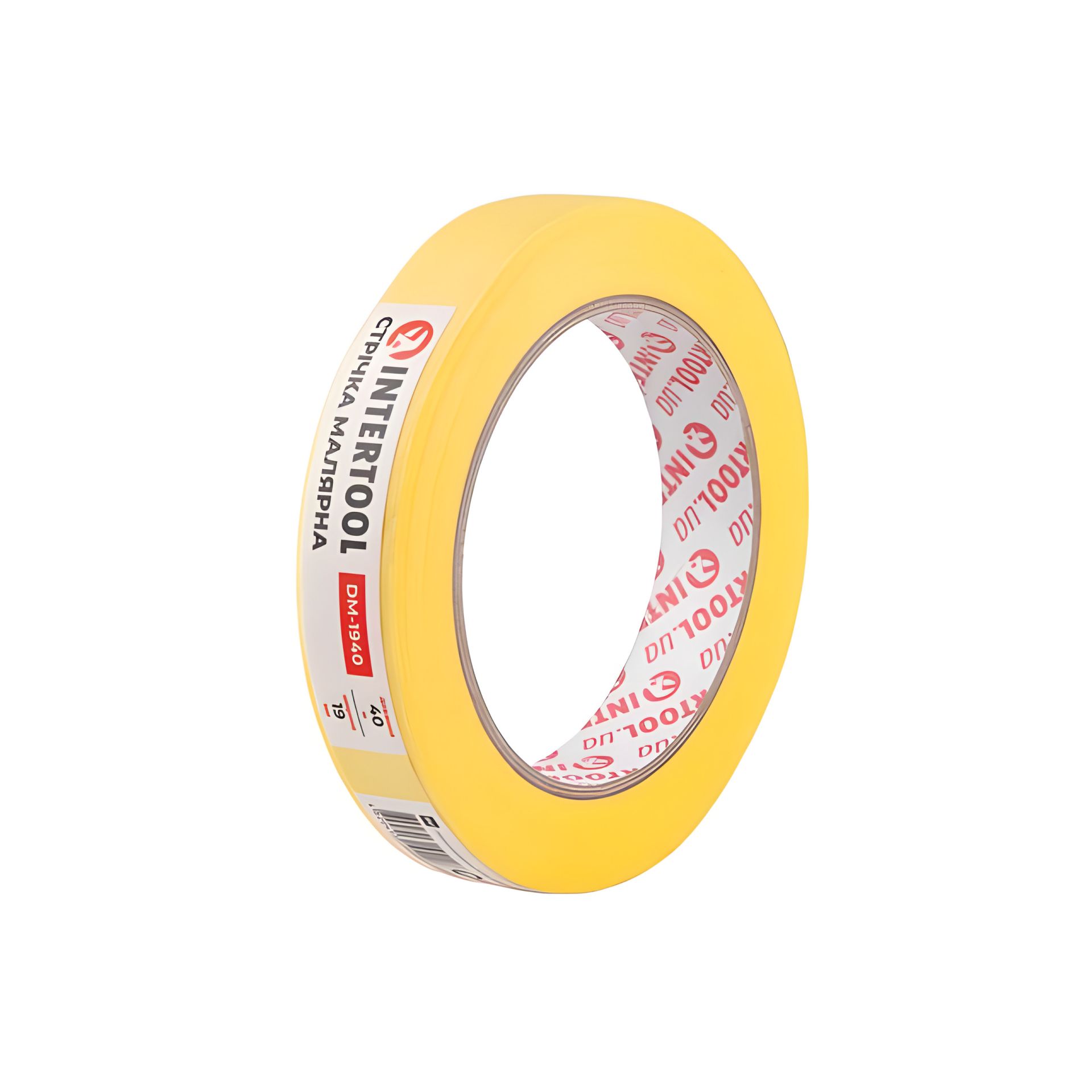 INTERTOOL малярна стрічка 19мм, 40м, жовта DM-1940 INTERTOOL малярна стрічка 19мм, 40м, жовта DM-1940