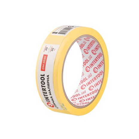 Малярная лента 30 мм 20 м желтая INTERTOOL DM-3020