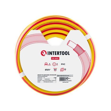 Шланг для полива 3-х слойный 3/4", 20м, армированный PVC INTERTOOL GE-4043