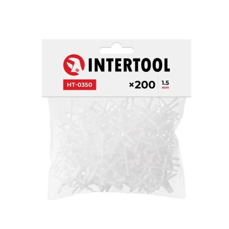 Набор дистанционных крестиков для плитки 1,5 мм, 200 ед. INTERTOOL HT-0350