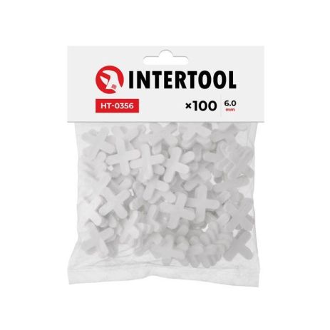 Набор дистанционных крестиков для плитки 6,0 мм, 100 ед. INTERTOOL HT-0356
