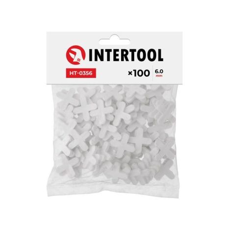 Крестики набор для плитки 6.0мм/100шт INTERTOOL HT-0356 Крестики набор для плитки 6.0мм/100шт INTERTOOL HT-0356