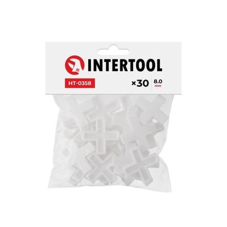 Набір дистанційних хрестиків для плитки 8.0 мм, 30 шт INTERTOOL HT-0358