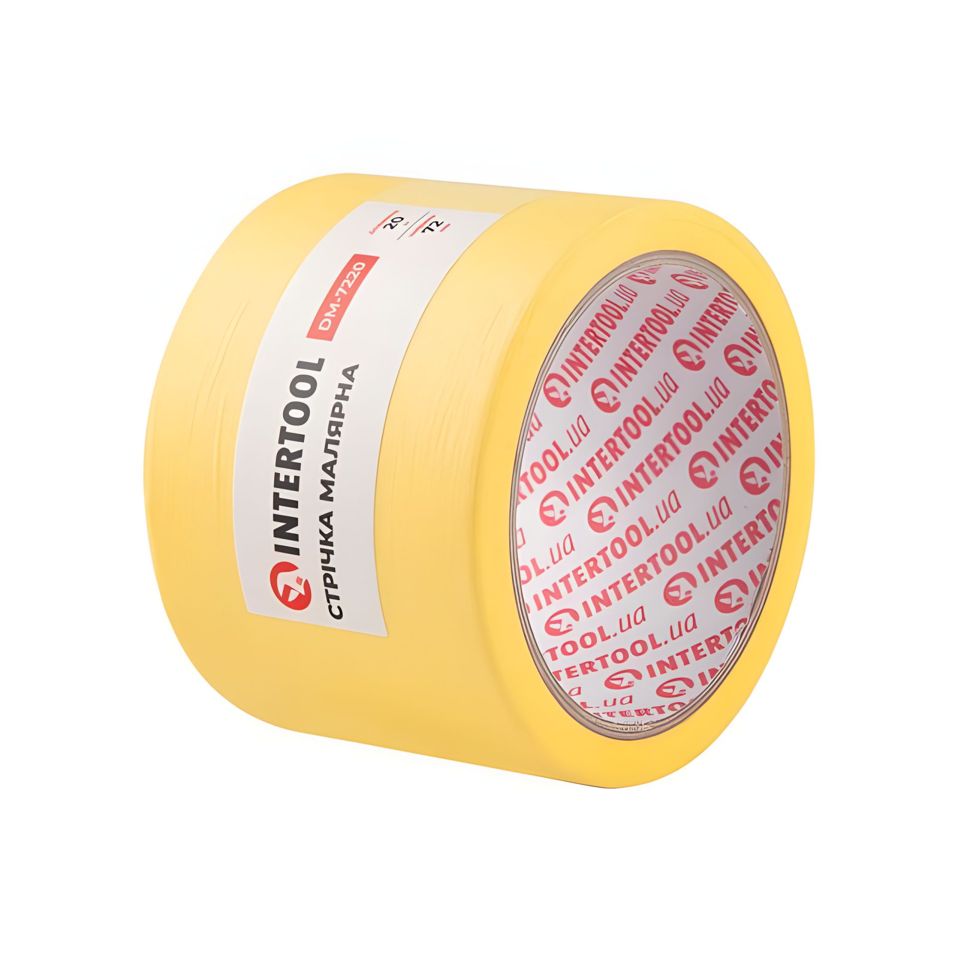 Малярна стрічка 72мм, 20м, жовта INTERTOOL DM-7220 Малярна стрічка 72мм, 20м, жовта INTERTOOL DM-7220