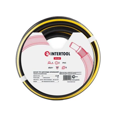 Шланг для води 4-х шаровий 3/4 ", 10м, армований, PVC INTERTOOL GE-4121