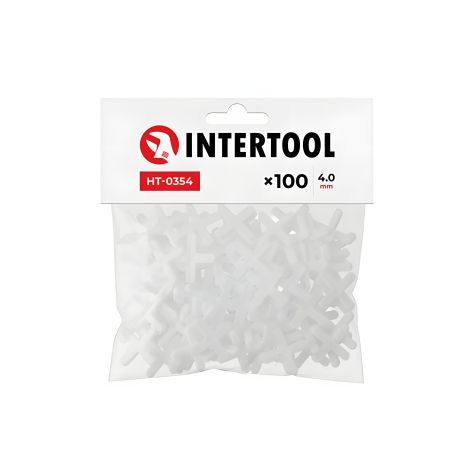 Набор плиточных дистанционных крестиков 4.0мм/100шт INTERTOOL HT-0354 Набор плиточных дистанционных крестиков 4.0мм/100шт INTERTOOL HT-0354