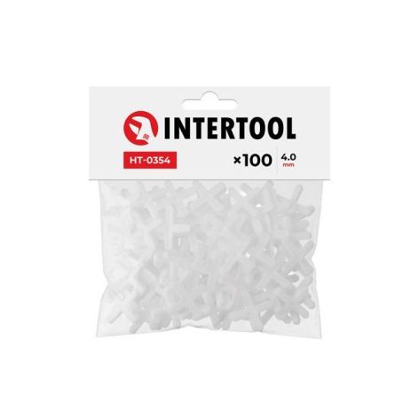 Набор дистанционных крестиков для плитки 4 мм, 100 ед. INTERTOOL HT-0354
