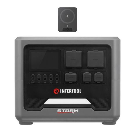Станція зарядна портативна 1,8 кВт, 1024 Втг, LiFePO4, бездротова зарядка, знімний повербанк, STORM INTERTOOL WT-7011