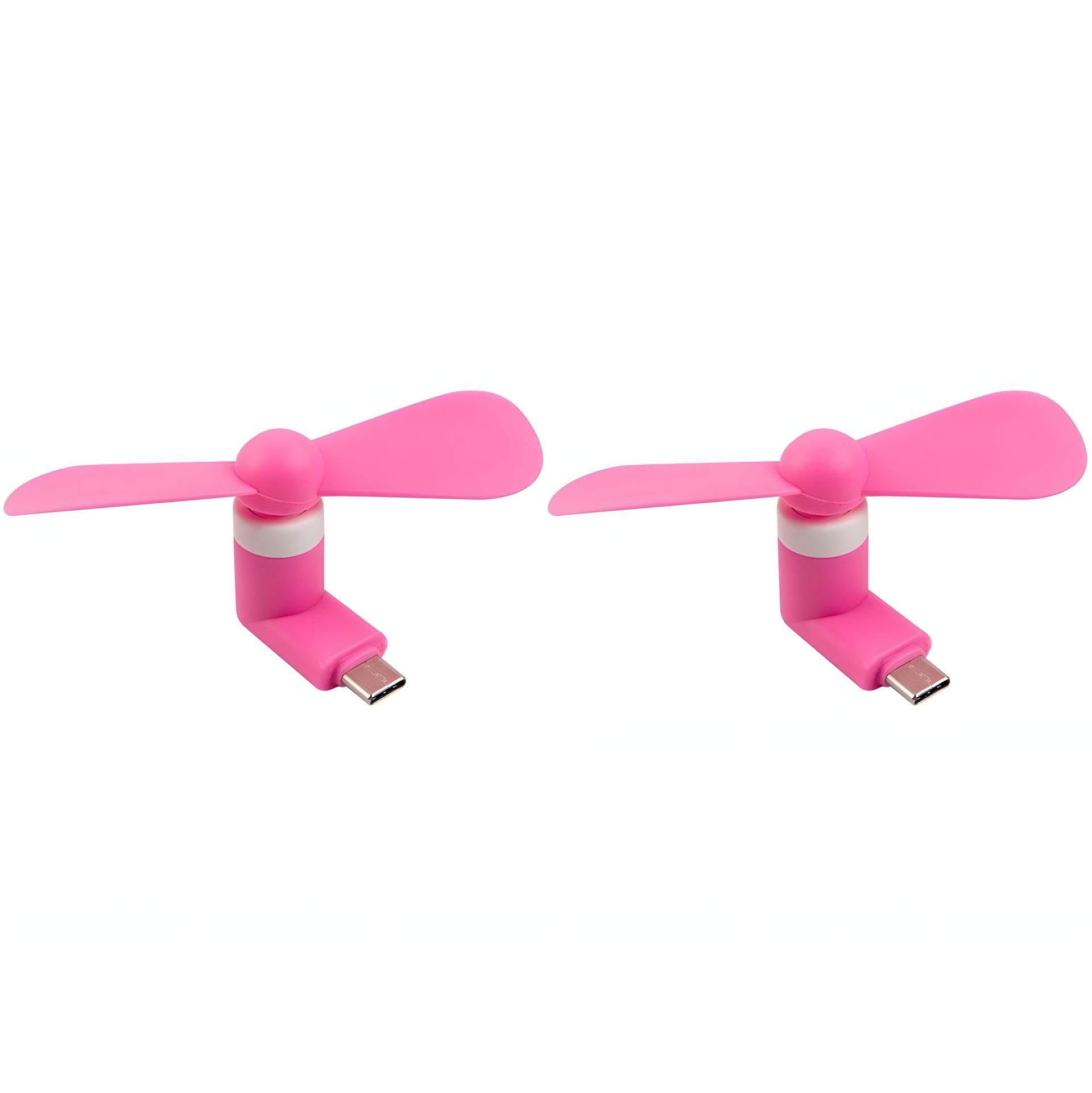 Вентилятор мобільний Type-C рожевий, від телефону, повербанка, ноутбука, комплект 2шт Вентилятор мобільний Type-C рожевий, від телефону, повербанка, ноутбука, комплект 2шт