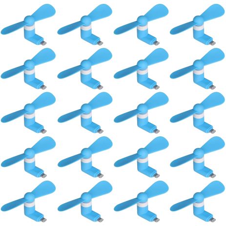 Мобільний вентилятор Lightning синій, комплект 100шт
