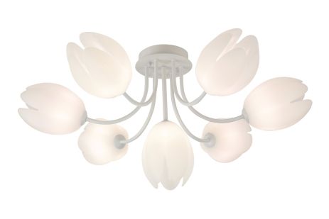 Люстра для гостиной VALESO G 93961/6+1 белая потолочная