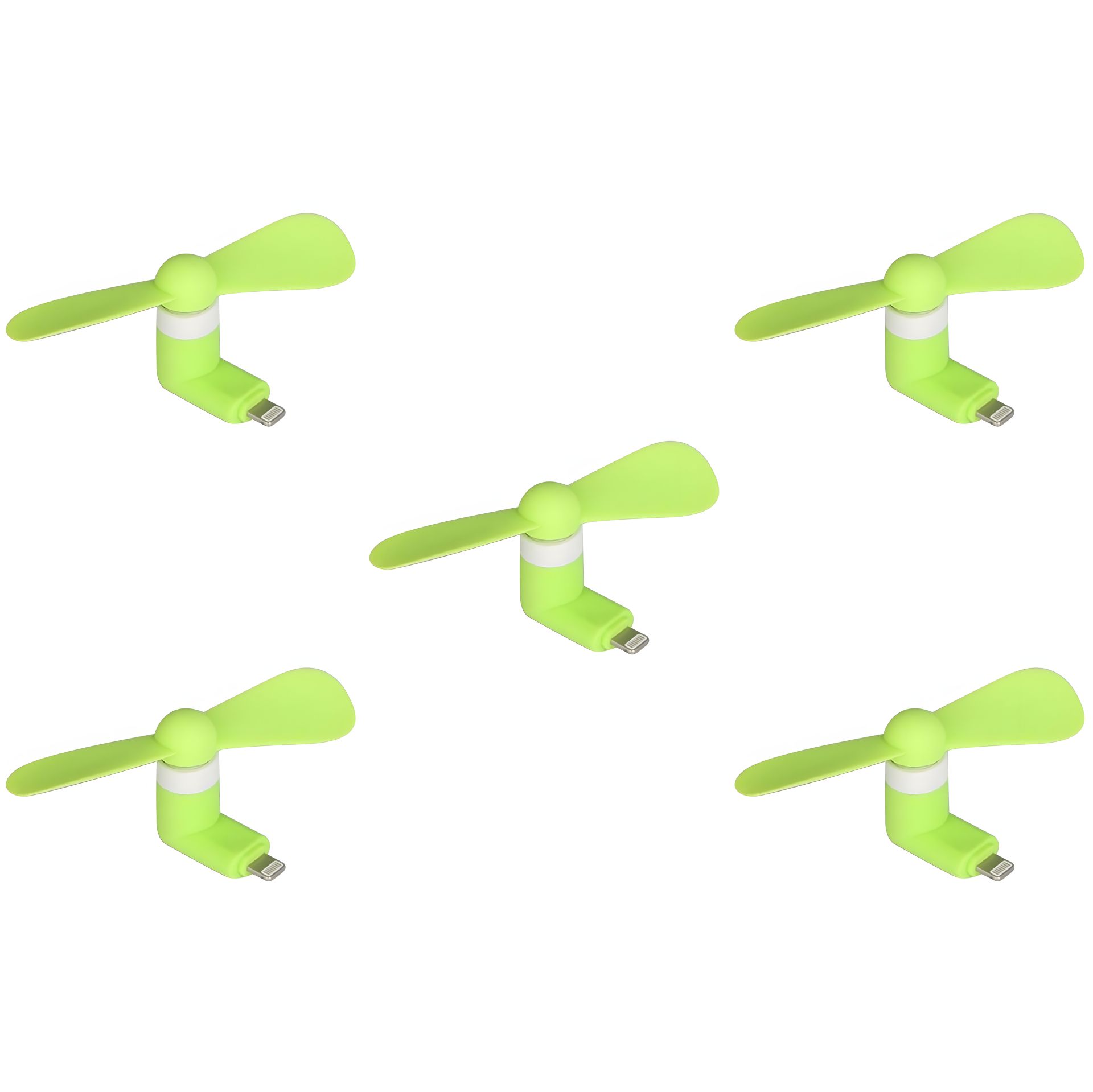 Зелений мобільний вентилятор Lightning, комплект 5шт Зелений мобільний вентилятор Lightning, комплект 5шт