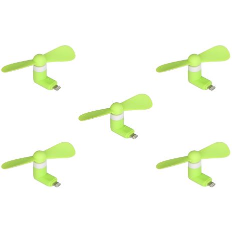 Зелений мобільний вентилятор Lightning, комплект 5шт Зелений мобільний вентилятор Lightning, комплект 5шт