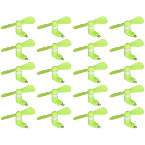 Зелёный мобильный вентилятор Lightning, комплект из 20шт