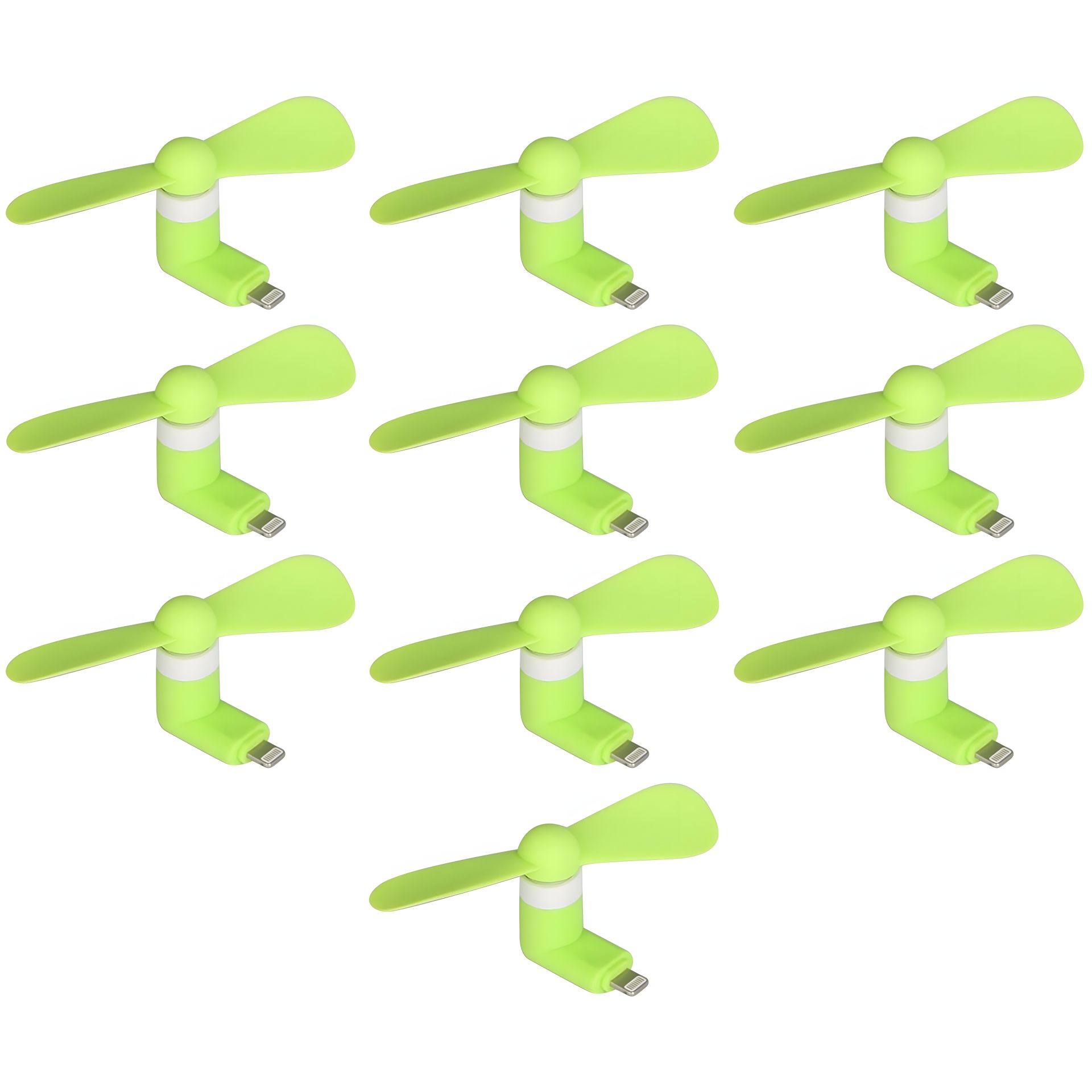 Зелёный мобильный вентилятор Lightning, упаковка из 10шт Зелёный мобильный вентилятор Lightning, упаковка из 10шт