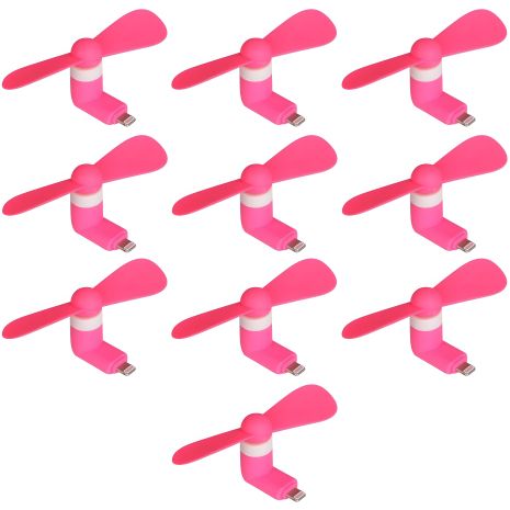 Мобільний вентилятор Lightning рожевий, набір з 10 шт.