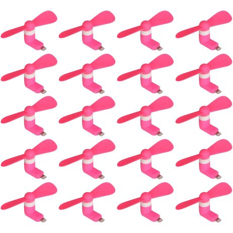 Комплект 50шт. мобільних вентиляторів Lightning рожевих Комплект 50шт. мобільних вентиляторів Lightning рожевих