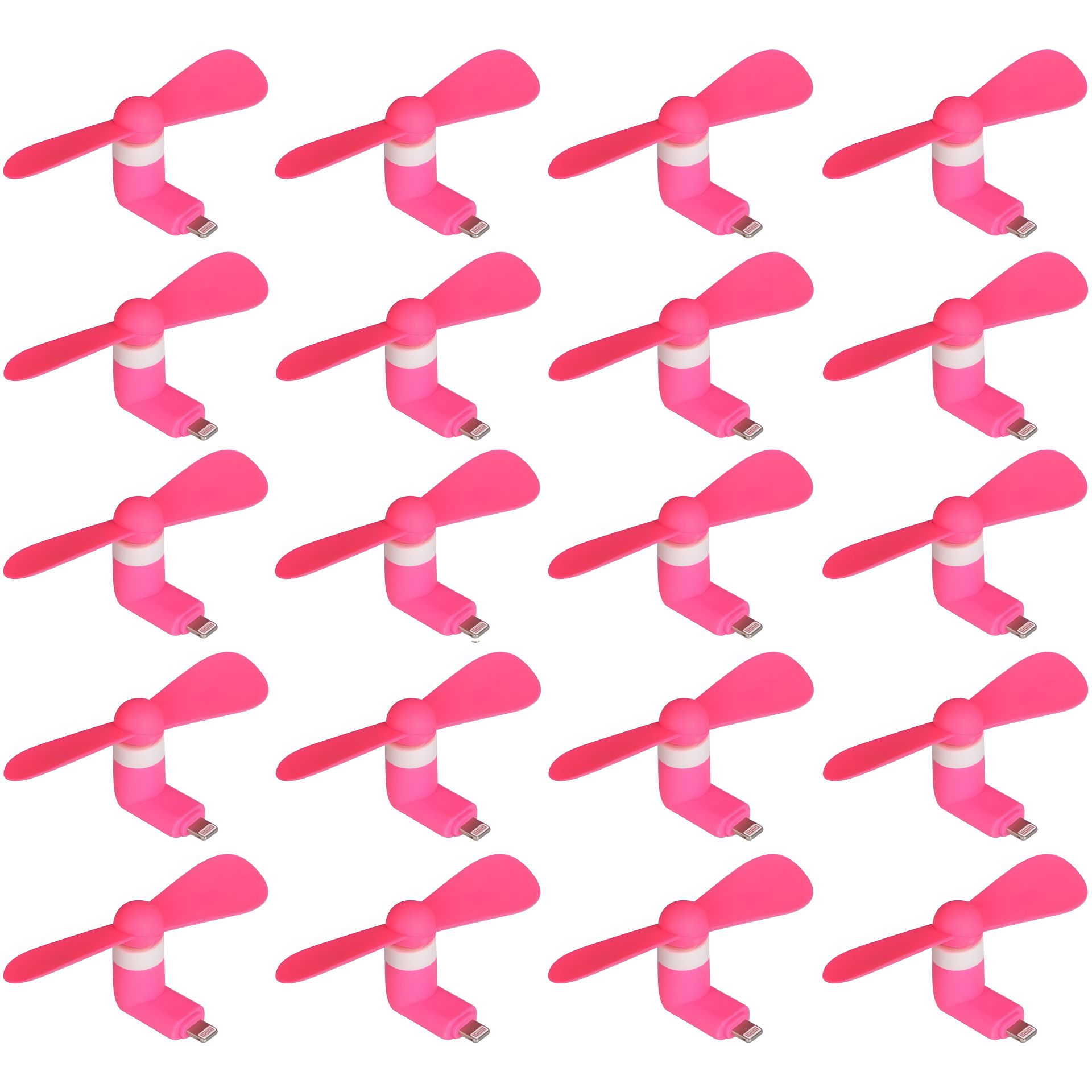 Розовый мобильный вентилятор Lightning, комплект из 100шт Розовый мобильный вентилятор Lightning, комплект из 100шт