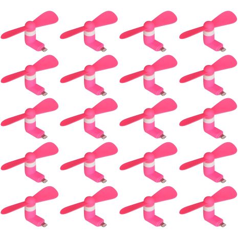 Розовый мобильный вентилятор Lightning, комплект из 20шт