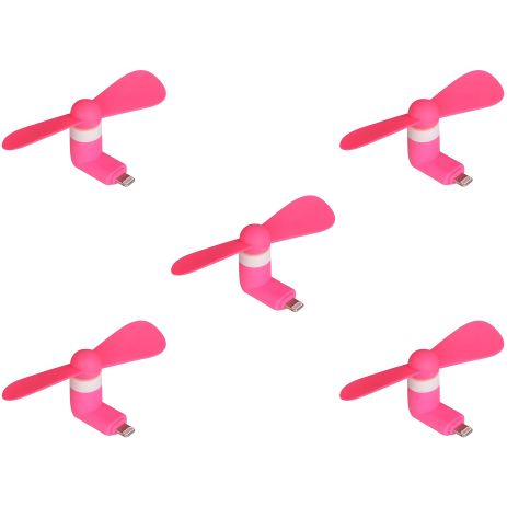 Розовый мобильный вентилятор Lightning, 5шт в упаковке Розовый мобильный вентилятор Lightning, 5шт в упаковке