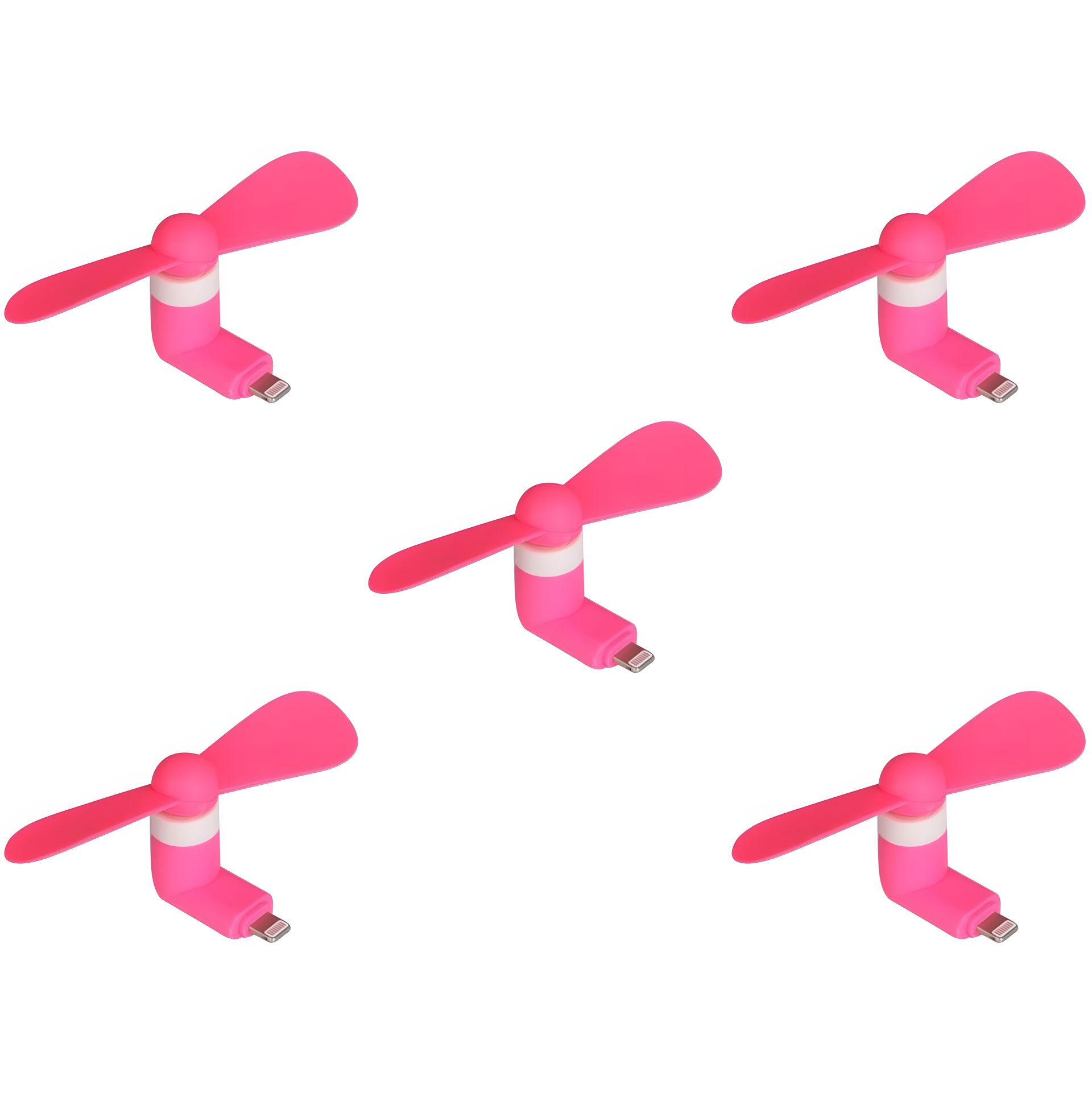 Розовый мобильный вентилятор Lightning, 5шт в упаковке Розовый мобильный вентилятор Lightning, 5шт в упаковке