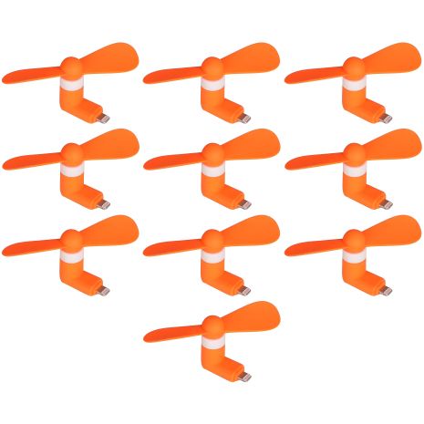 Оранжевый мобильный вентилятор Lightning, 10шт в комплекте