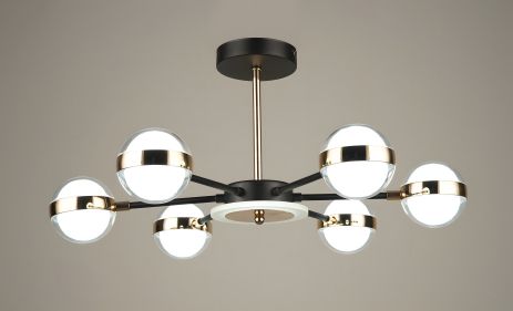Светодиодная люстра в гостиную Sirius B N4543/6 BK+FGD