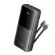 Повербанк Vention 20000mAh, Micro-USB, Type-C, USB-A, USB-A, with Built-in Type-C and Lightning Cables, 22.5W, LED Display, Black Повербанк Vention 20000mAh, Micro-USB, Type-C, USB-A, USB-A, with Built-in Type-C and Lightning Cables, 22.5W, LED Display, Black