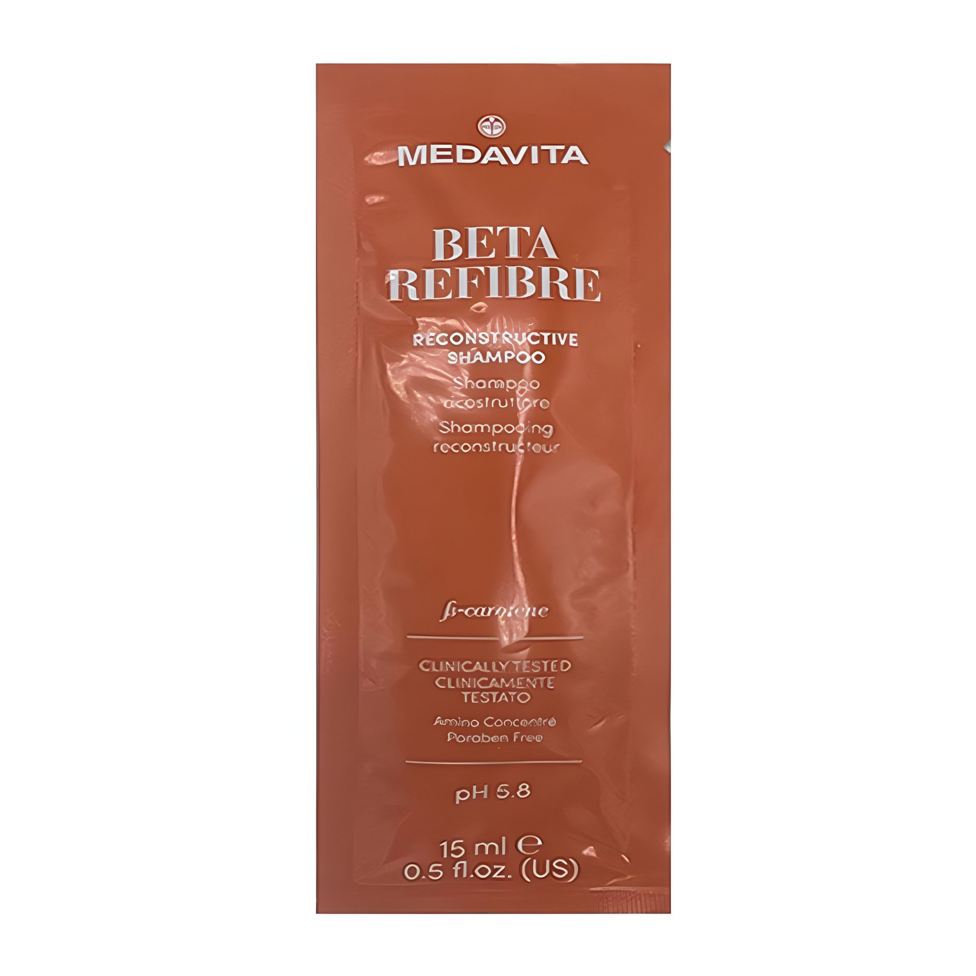 Відновлюючий шампунь Medavita Beta Refibre Reconstructive Shampoo для пошкодженого волосся, саше 15 мл Відновлюючий шампунь Medavita Beta Refibre Reconstructive Shampoo для пошкодженого волосся, саше 15 мл