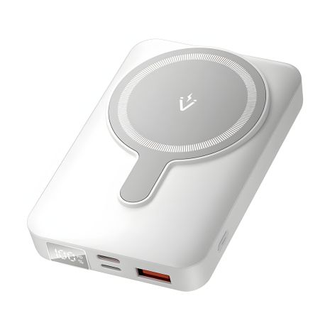 Повербанк Vention, 10000mAh, Magnetic Wireless, Type-C, Lightning, USB-A, 22.5W, LED Display, White (FHTW0) Повербанк Vention, 10000mAh, Magnetic Wireless, Type-C, Lightning, USB-A, 22.5W, LED Display, White (FHTW0)