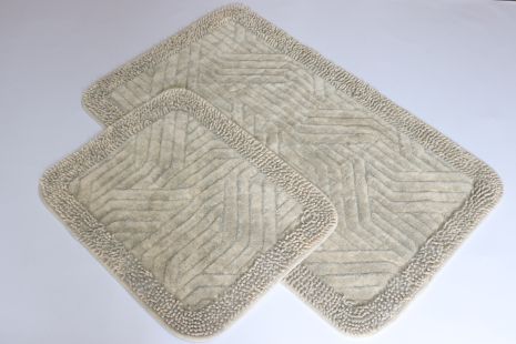 Набір килимків бавовняних для ванної та туалету 60x100 50x60 см Tropikhome Shaggy Plain mokko