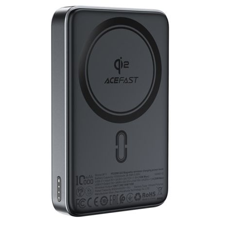 Повербанк ACEFAST M11, PD30W, Qi2 magnetic wireless charging, 10000 mAh, Black