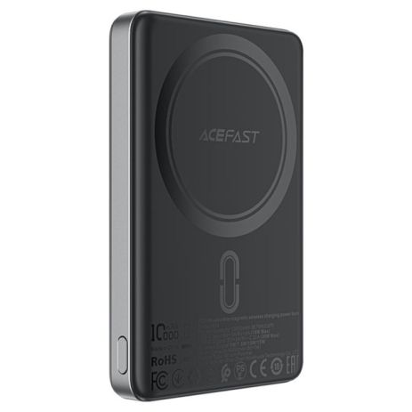 Повербанк ACEFAST M12 PD20W ultra-thin magnetic wireless charging power bank 10000mAh, Black